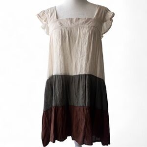 MINE Colorblock Ruffle Dress